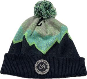 Mammoth Mountain California Beanie – Crown Collection Pom Pom Knit Hat Navy/Teal